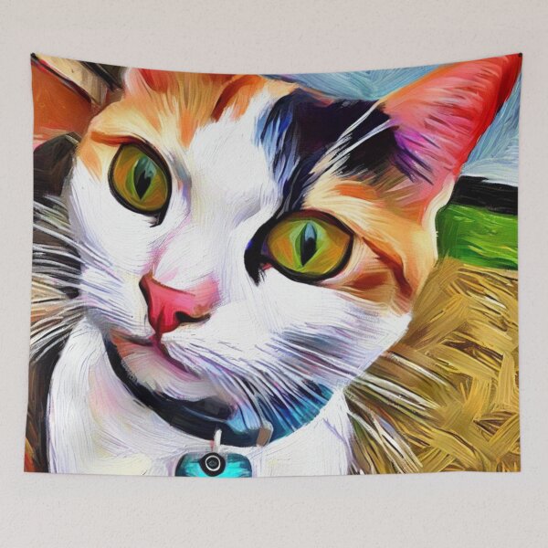Item preview, Gatos pintados al estilo de Vincent Van Gogh designed and sold by craftyferrets.