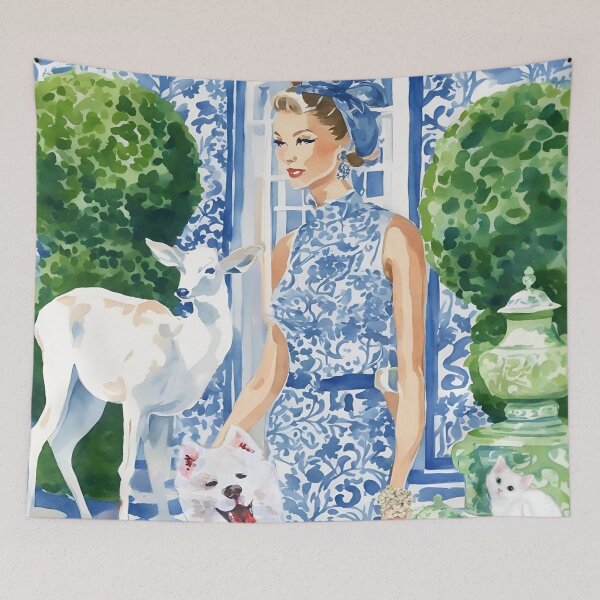 Item preview, The world in blue and white designed and sold by SophieClimaArt.