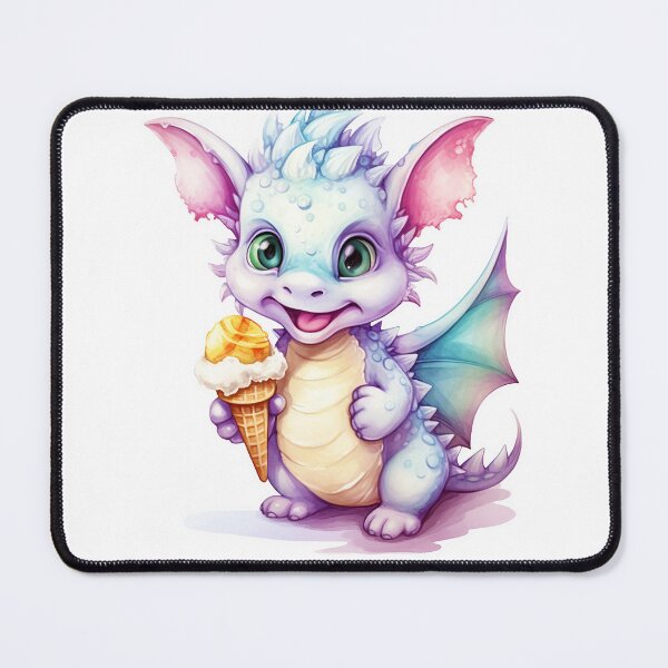 Item preview, Cute Dragon Enjoying an Ice Cream Cone designed and sold by MyMagicalPlace.