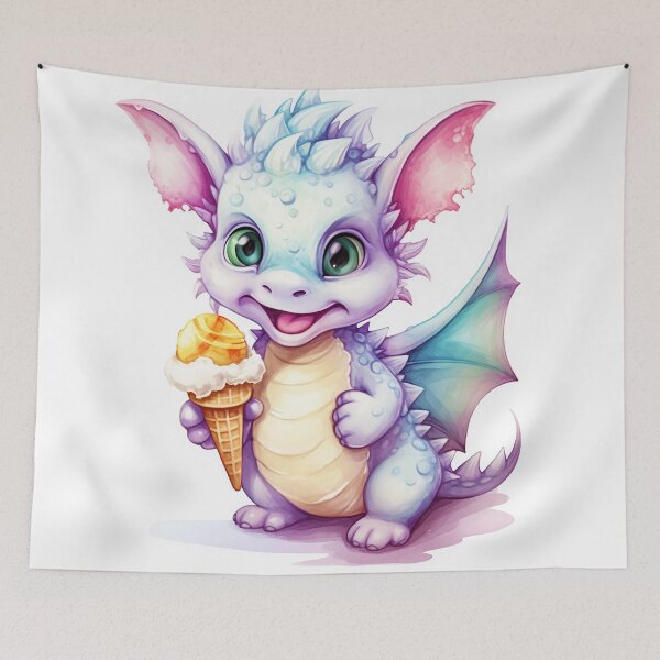Item preview, Cute Dragon  Enjoying  an Ice Cream Cone designed and sold by MyMagicalPlace.