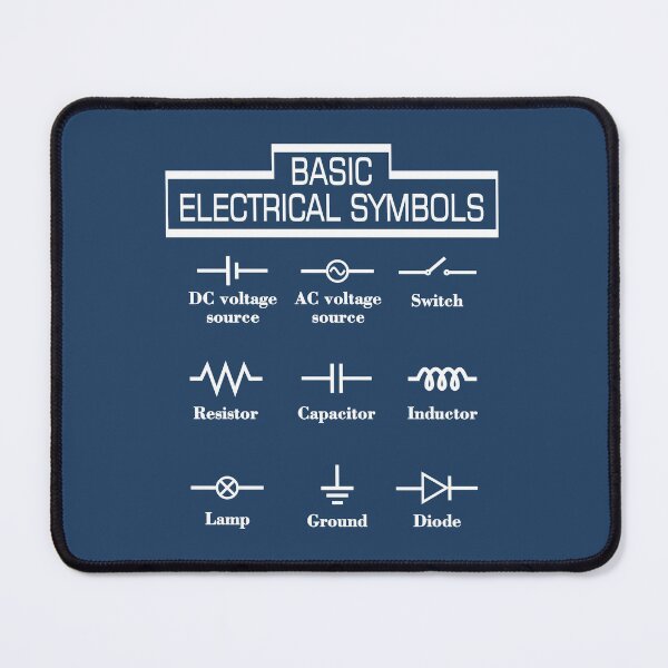 Item preview, Basic Electrical Symbols (black) designed and sold by Nerdivora.