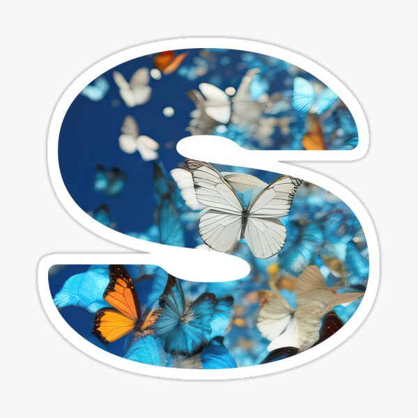 Letter S Uppercase or Capital, Design in Air Element Style Sticker