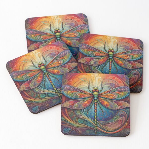 Item preview, Dragonfly Art Nouveau Painting designed and sold by druidwolfart.
