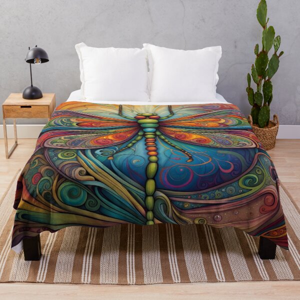 Item preview, Dragonfly Art Nouveau Painting designed and sold by druidwolfart.