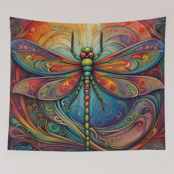 Item preview, Dragonfly Art Nouveau Painting designed and sold by druidwolfart.