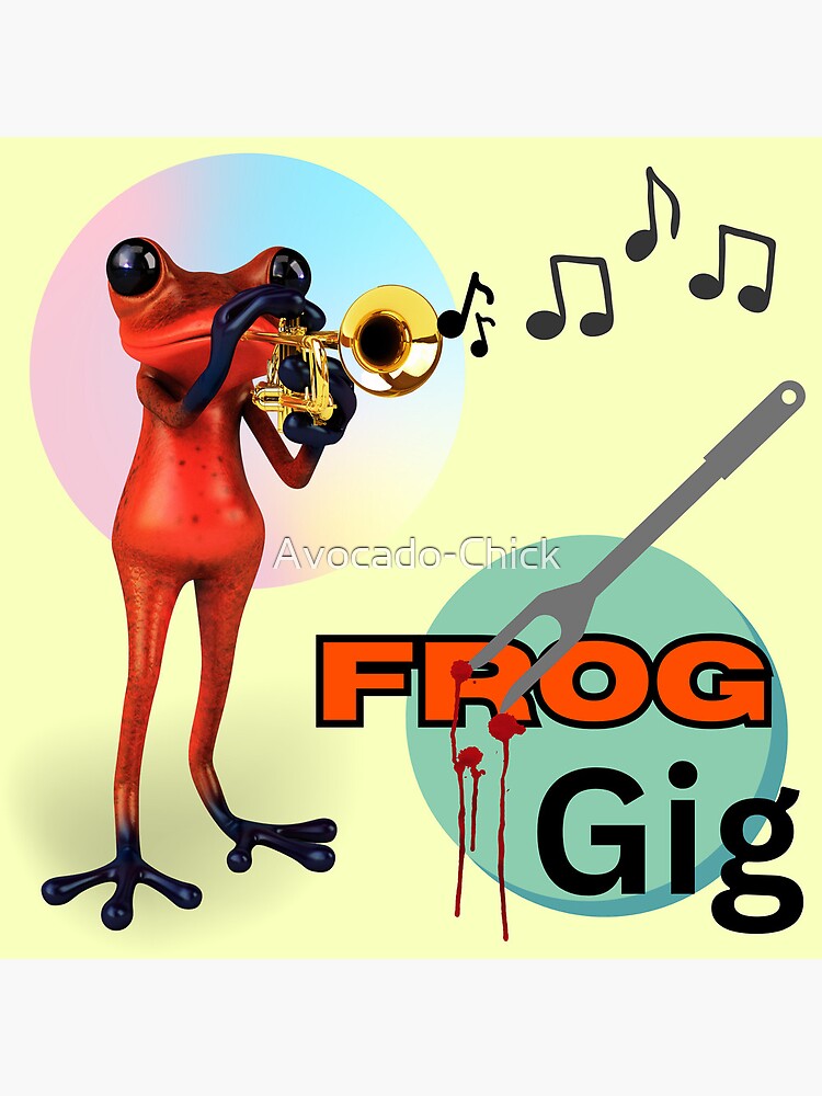 Red Glass Frog Performing a Gig Poster for Sale by Avocado-Chick