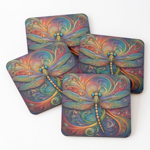 Item preview, Dragonfly Art Nouveau Painting designed and sold by druidwolfart.