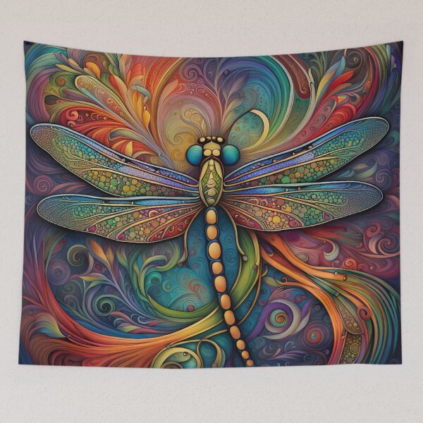 Item preview, Dragonfly Art Nouveau Painting designed and sold by druidwolfart.
