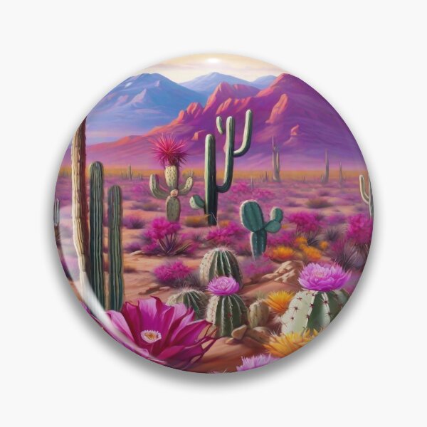 Item preview, Desert landscape with flowering cactuses designed and sold by M-Y-A-R-T-.