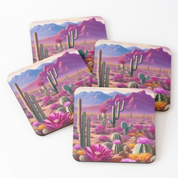 Item preview, Desert landscape with flowering cactuses designed and sold by M-Y-A-R-T-.