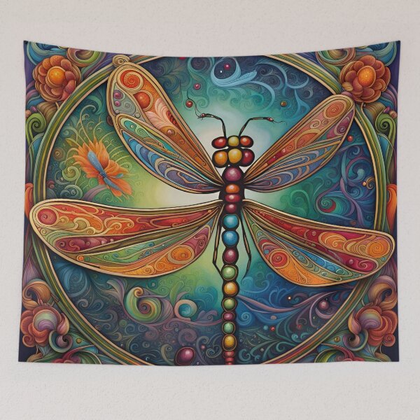 Item preview, Dragonfly Art Nouveau Painting designed and sold by druidwolfart.