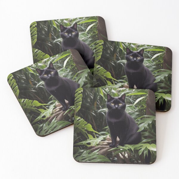 Item preview, Black cat in a tropical jungle designed and sold by M-Y-A-R-T-.