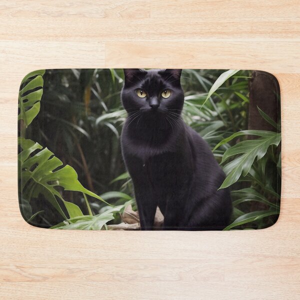 Item preview, Black cat in a tropical jungle designed and sold by M-Y-A-R-T-.
