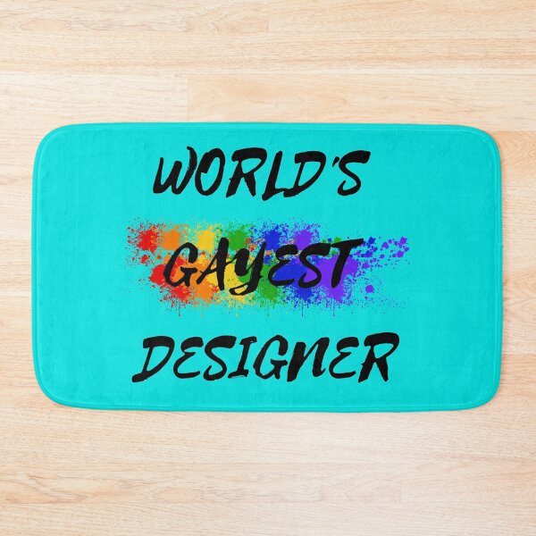 Item preview, World's Gayest Designer For Proud Gay Designers In Cyan designed and sold by LuckyKermit.