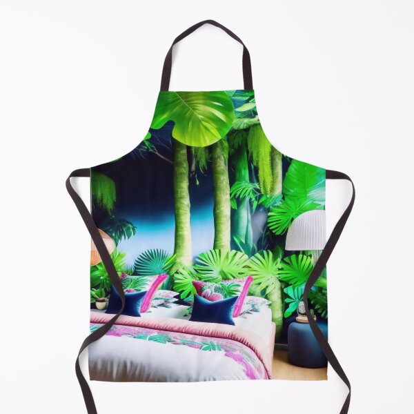 Item preview, A beautiful bright bedroom, vibrant green jungle and river flowing designed and sold by M-Y-A-R-T-.