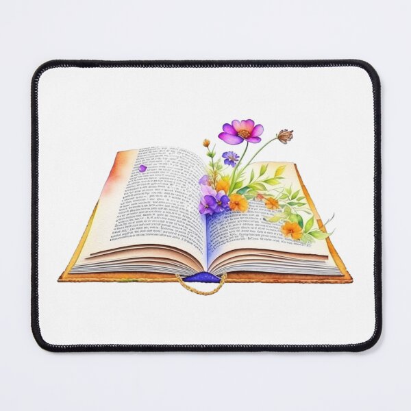Item preview, Watercolor Open Book with Florals for book fans designed and sold by All Year Round.