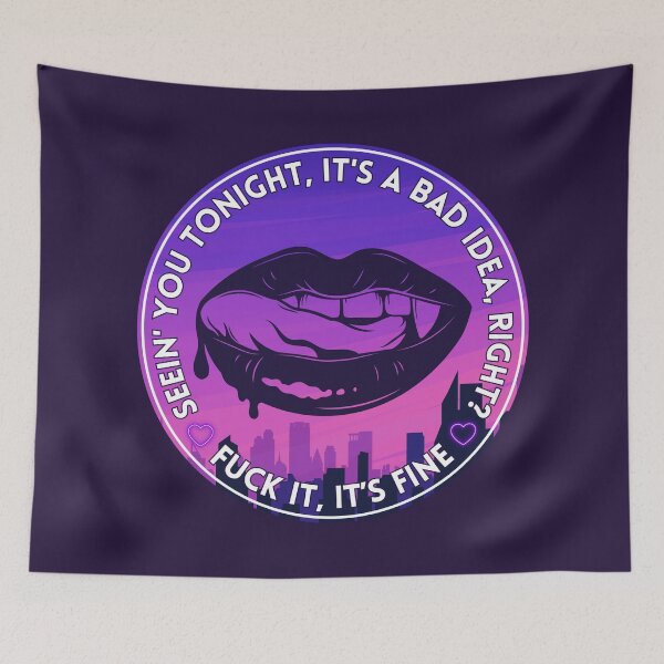Item preview, It's a Bad Idea Right Purple Sunset City Skyline Design designed and sold by doria-photos.