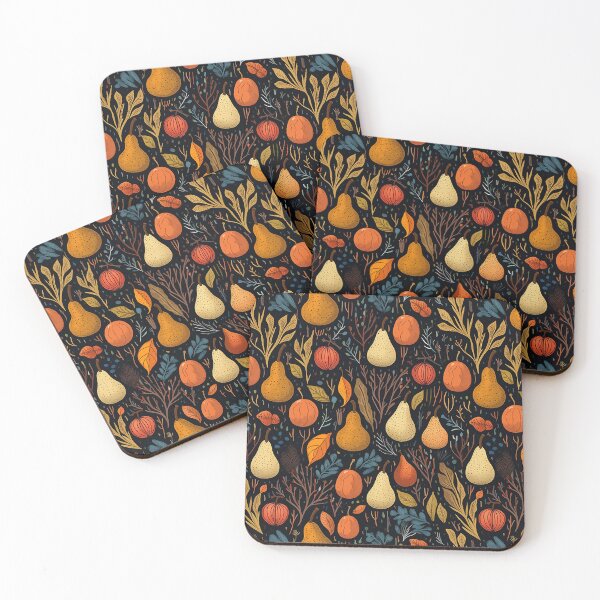Item preview, Pretty Leaf, Pear, Apple Design in Orange, Brown, and Teal designed and sold by LWLDesigns.