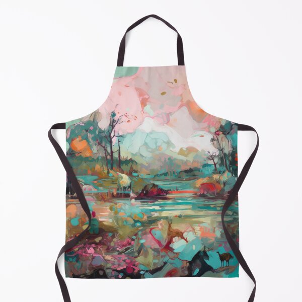 Item preview, Abstract landscape in pinks and blue designed and sold by baheeya.