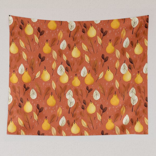 Item preview, Pretty Leaf and Pear Design in Orange, Brown, and Yellow designed and sold by LWLDesigns.