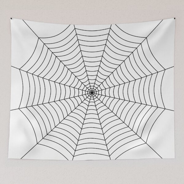 Item preview, Halloween spider web pattern black on white gothic geometric art  designed and sold by PLdesign.