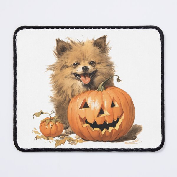Item preview, Pomeranian with Pumpkins, Cute pomeranian, Halloween, Retro, Dog designed and sold by CreativeDecorCo.