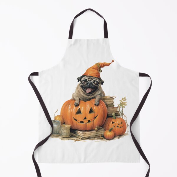 Item preview, Pug Pumpkin Retro Halloween Old Books designed and sold by CreativeDecorCo.
