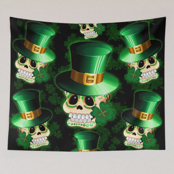 Item preview, St Patrick Lucky Irish Skull Cartoon  designed and sold by BluedarkArt.