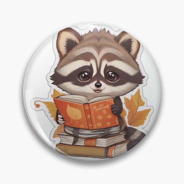 Item preview, Baby raccoon with books designed and sold by nanou-creations.