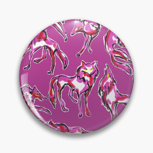 Item preview, Fox ,brush ,paint ,ornaments, wild animal ,hot pink, shocking pink, fuchsia designed and sold by letsgow8th.