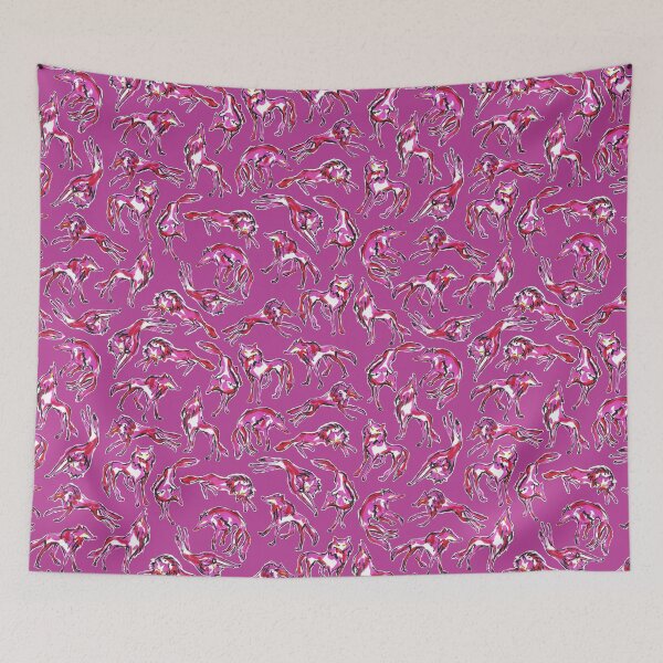 Item preview, Fox ,brush ,paint ,ornaments, wild animal ,hot pink, shocking pink, fuchsia designed and sold by letsgow8th.