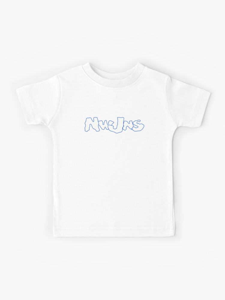 Newjeans logo NWJNS kpop Y2K aesthetic/ Blue background | Kids T-Shirt