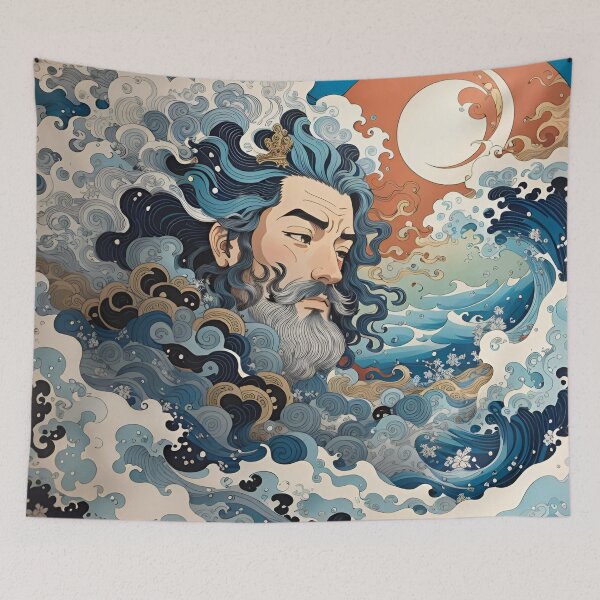Item preview, Wave off Kanagawa King Neptune designed and sold by ElLocoMus.