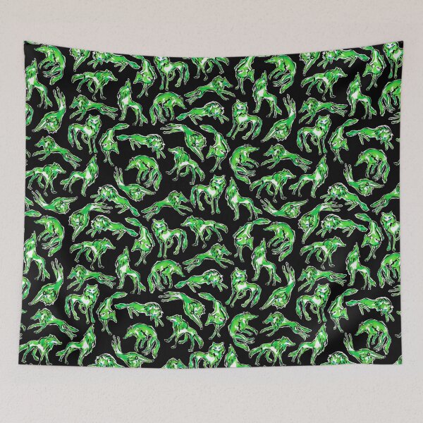 Item preview, Fox ,brush ,paint ,ornaments, wild animal ,black ,Fluo green designed and sold by letsgow8th.