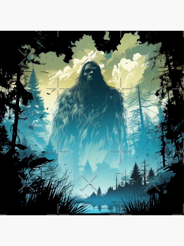 Bigfoot in the Forest with Azure Moonlight, Blue Light