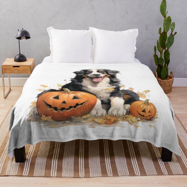 Item preview, Bernese Mountain Dog with Pumpkins, Cute bernese, Halloween designed and sold by CreativeDecorCo.