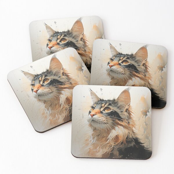 Item preview, Maine coon beige prints designed and sold by aghnadarragh.