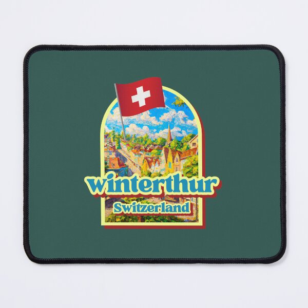 Item preview, Winterthur City Travel Switzerland, Zurich airport to Winterthur train station, CH Swiss Painted Tourist badge, Museums and things to do in winterthur Toss at Christmas, Souvenir I Love winterthur designed and sold by SwissCalibre.