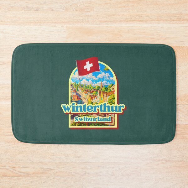 Item preview, Winterthur City Travel Switzerland, Zurich airport to Winterthur train station, CH Swiss Painted Tourist badge, Museums and things to do in winterthur Toss at Christmas, Souvenir I Love winterthur designed and sold by SwissCalibre.