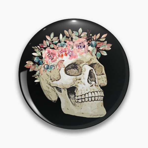 Item preview, Skull with flowers designed and sold by DestinyPrint.