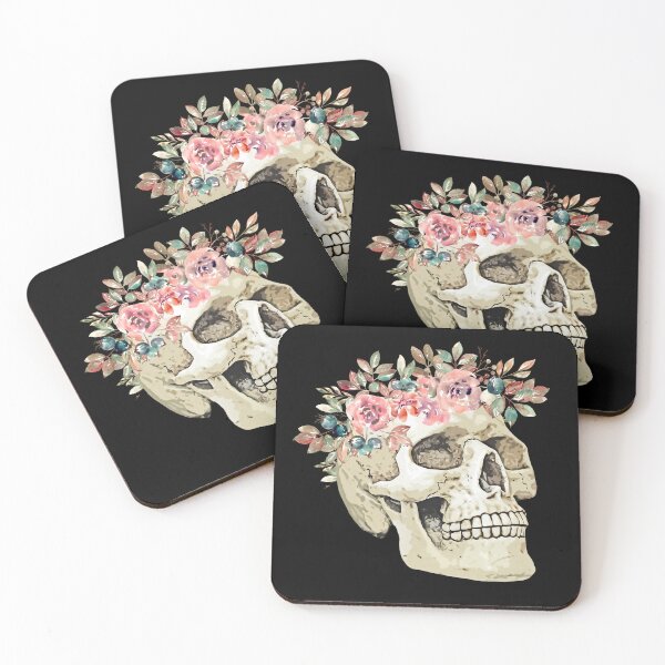 Item preview, Skull with flowers designed and sold by DestinyPrint.