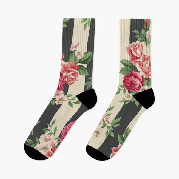 Aperçu de l'œuvre Motif roses et rayures créée et vendue par Donkey's Salad.