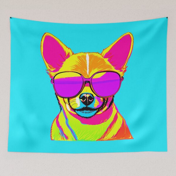 Item preview, Neon Vibrant Chihuahua Wearing Sunglasses  designed and sold by Puristock.