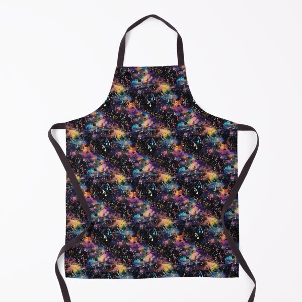 Item preview, Music: Watercolor musical notes and staves on a black background designed and sold by FairyQueen.