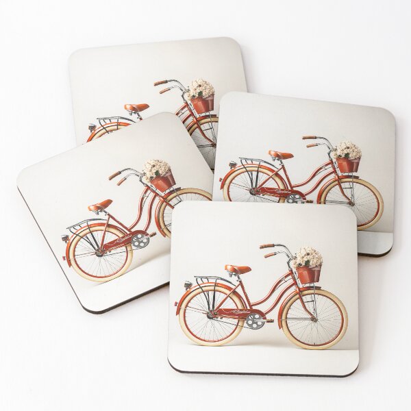 Item preview, Red Vintage Bike For Girls With Flower Bucket designed and sold by SteadyRolling.