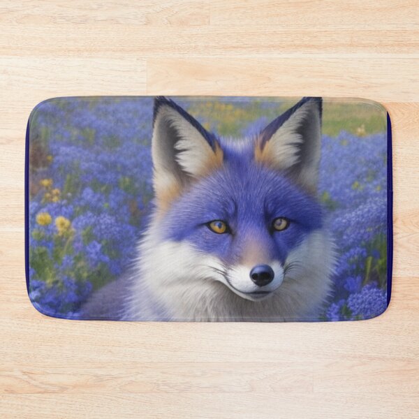 Item preview, Blue fox in forrest of flowers designed and sold by Anna Smit.