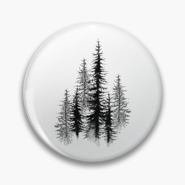 Item preview, Dotwork black scandinavian forest. designed and sold by CastroCindy.