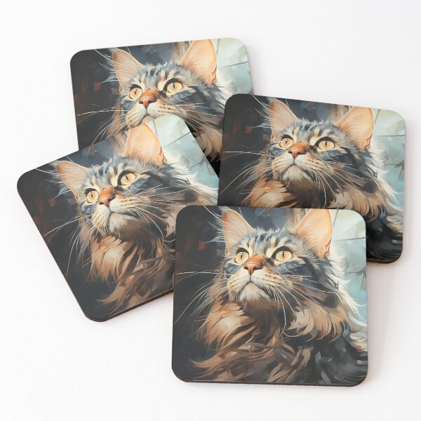 Item preview, Maine coon cat in front of the window designed and sold by aghnadarragh.
