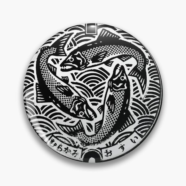 Item preview, Fish on a manhole in Japan designed and sold by mattraski.