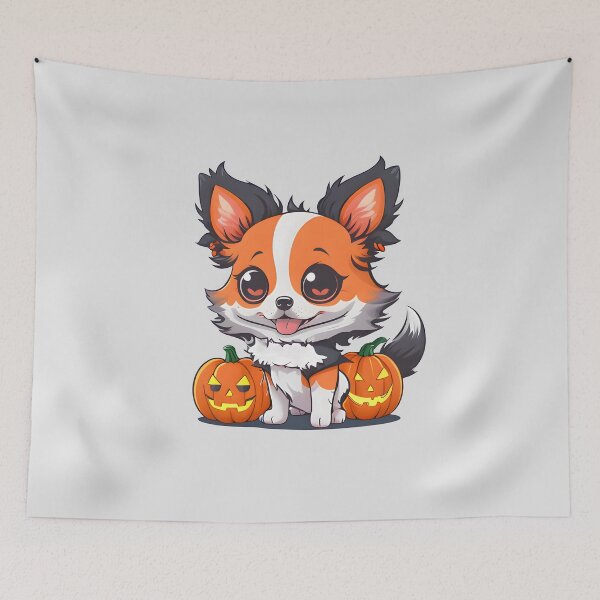Item preview, Halloween Puppy and Pumpkins designed and sold by BloomCatB.